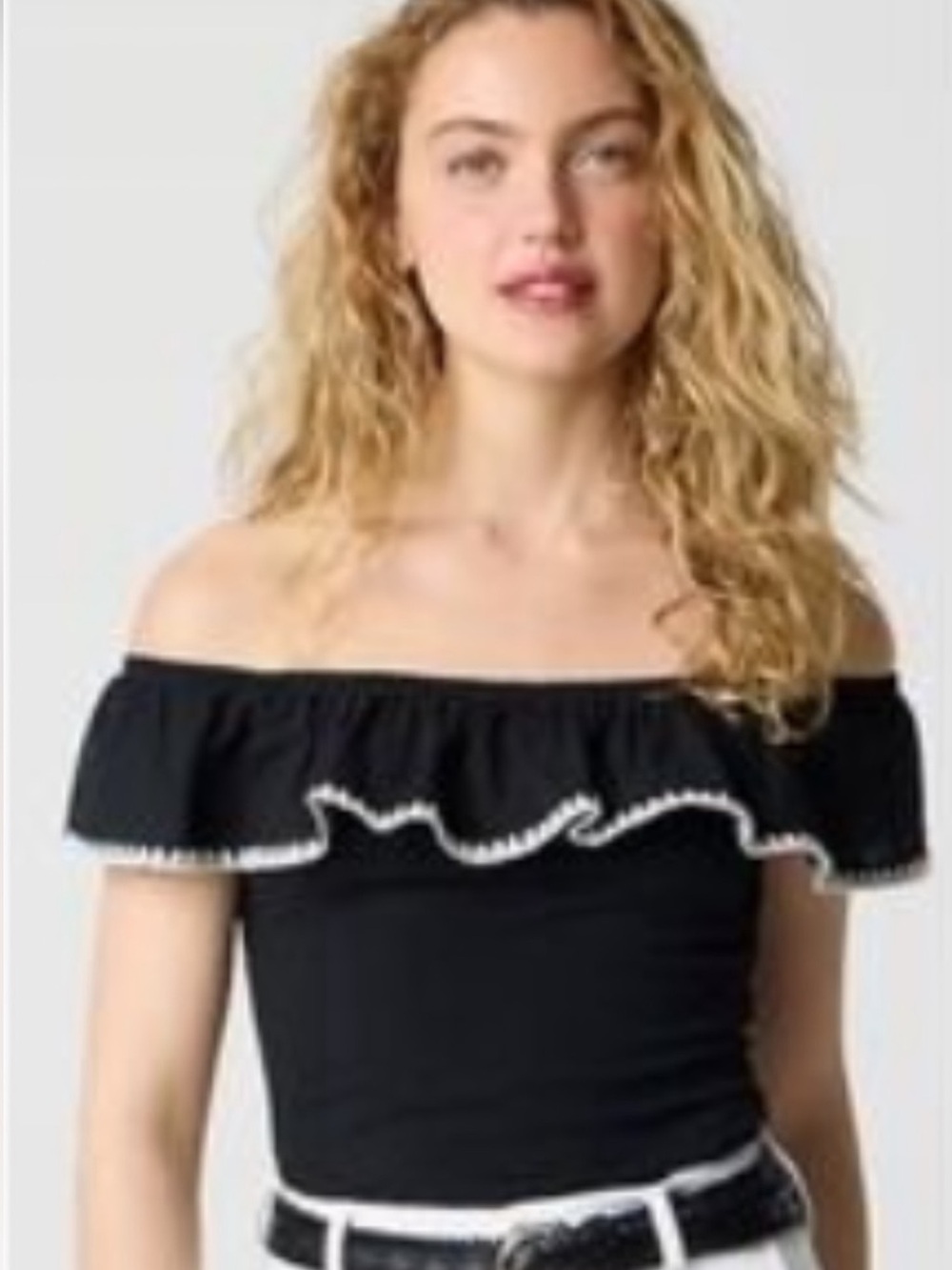 NWT J. CREW RUFFLE OFF SLEEVE SEXY TOP, M